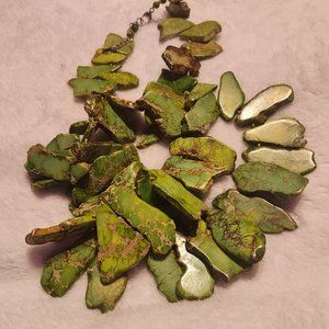 Jasper stone free form necklace